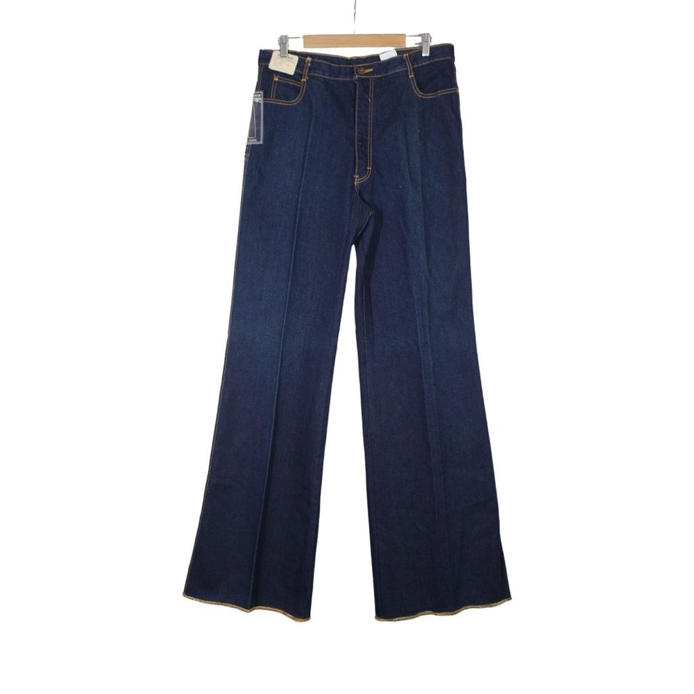 Brittania women's indigo high rise‎ a-frame bell bottom flare deadstock jeans